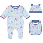 Baby Boys Blue Logo & Animals Babygrows Gift Set, 1, hi-res